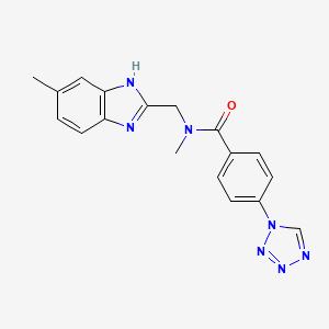 N-methyl-N-[(5-methyl-1H-benzimidazol-2-yl)methyl]-4-(1H-tetrazol-1-yl)benzamide