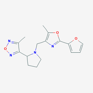 3-(1-{[2-(2-furyl)-5-methyl-1,3-oxazol-4-yl]methyl}-2-pyrrolidinyl)-4-methyl-1,2,5-oxadiazole