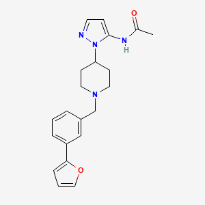 molecular formula C21H24N4O2 B3780660 N-(1-{1-[3-(2-furyl)benzyl]-4-piperidinyl}-1H-pyrazol-5-yl)acetamide 