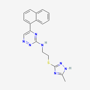 N-{2-[(3-methyl-1H-1,2,4-triazol-5-yl)thio]ethyl}-5-(1-naphthyl)-1,2,4-triazin-3-amine