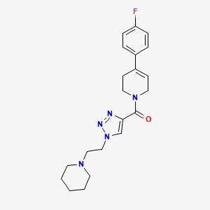 molecular formula C21H26FN5O B3780704 [4-(4-fluorophenyl)-3,6-dihydro-2H-pyridin-1-yl]-[1-(2-piperidin-1-ylethyl)triazol-4-yl]methanone 