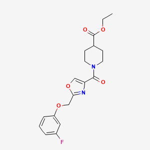 ethyl 1-({2-[(3-fluorophenoxy)methyl]-1,3-oxazol-4-yl}carbonyl)-4-piperidinecarboxylate