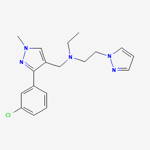 N-{[3-(3-chlorophenyl)-1-methyl-1H-pyrazol-4-yl]methyl}-N-ethyl-2-(1H-pyrazol-1-yl)ethanamine