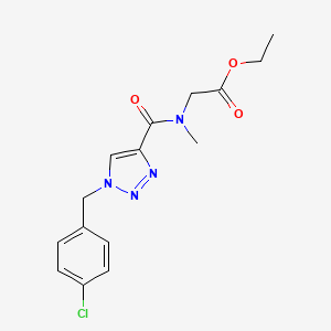 molecular formula C15H17ClN4O3 B3780711 Ethyl 2-[[1-[(4-chlorophenyl)methyl]triazole-4-carbonyl]-methylamino]acetate 