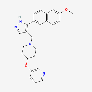 3-[(1-{[3-(6-methoxy-2-naphthyl)-1H-pyrazol-4-yl]methyl}-4-piperidinyl)oxy]pyridine