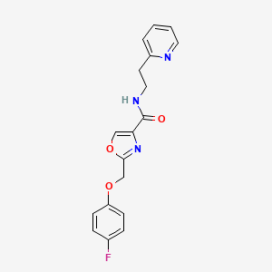 molecular formula C18H16FN3O3 B3780733 2-[(4-fluorophenoxy)methyl]-N-[2-(2-pyridinyl)ethyl]-1,3-oxazole-4-carboxamide 