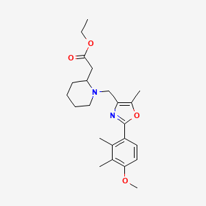 ethyl (1-{[2-(4-methoxy-2,3-dimethylphenyl)-5-methyl-1,3-oxazol-4-yl]methyl}-2-piperidinyl)acetate