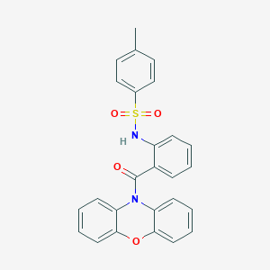 molecular formula C26H20N2O4S B378076 4-methyl-N-[2-(10H-phenoxazin-10-ylcarbonyl)phenyl]benzenesulfonamide 