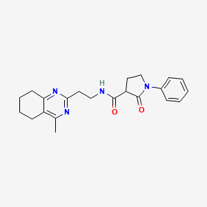 molecular formula C22H26N4O2 B3780787 N-[2-(4-methyl-5,6,7,8-tetrahydro-2-quinazolinyl)ethyl]-2-oxo-1-phenyl-3-pyrrolidinecarboxamide 