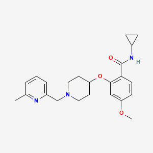 N-cyclopropyl-4-methoxy-2-({1-[(6-methyl-2-pyridinyl)methyl]-4-piperidinyl}oxy)benzamide