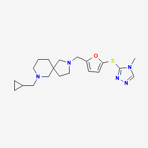 molecular formula C20H29N5OS B3780800 7-(cyclopropylmethyl)-2-({5-[(4-methyl-4H-1,2,4-triazol-3-yl)thio]-2-furyl}methyl)-2,7-diazaspiro[4.5]decane 