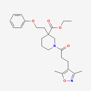 ethyl 1-[3-(3,5-dimethyl-4-isoxazolyl)propanoyl]-3-(2-phenoxyethyl)-3-piperidinecarboxylate