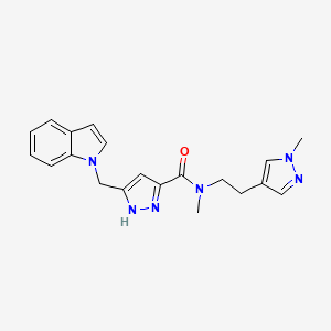 5-(indol-1-ylmethyl)-N-methyl-N-[2-(1-methylpyrazol-4-yl)ethyl]-1H-pyrazole-3-carboxamide