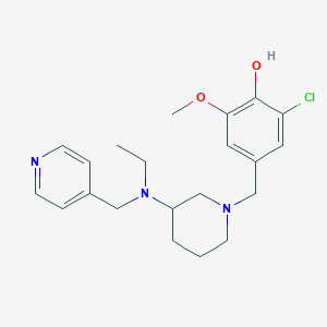 molecular formula C21H28ClN3O2 B3780850 2-Chloro-4-[[3-[ethyl(pyridin-4-ylmethyl)amino]piperidin-1-yl]methyl]-6-methoxyphenol 