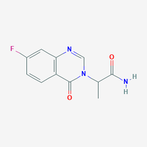 molecular formula C11H10FN3O2 B3780852 2-(7-Fluoro-4-oxoquinazolin-3-yl)propanamide 