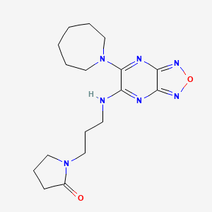 molecular formula C17H25N7O2 B3780867 1-(3-{[6-(1-azepanyl)[1,2,5]oxadiazolo[3,4-b]pyrazin-5-yl]amino}propyl)-2-pyrrolidinone 