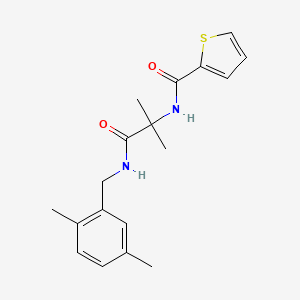 molecular formula C18H22N2O2S B3780875 N-{2-[(2,5-dimethylbenzyl)amino]-1,1-dimethyl-2-oxoethyl}thiophene-2-carboxamide 