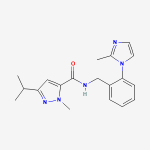 molecular formula C19H23N5O B3780889 3-isopropyl-1-methyl-N-[2-(2-methyl-1H-imidazol-1-yl)benzyl]-1H-pyrazole-5-carboxamide 