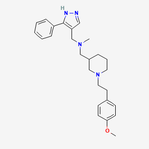 1-[1-[2-(4-methoxyphenyl)ethyl]piperidin-3-yl]-N-methyl-N-[(5-phenyl-1H-pyrazol-4-yl)methyl]methanamine