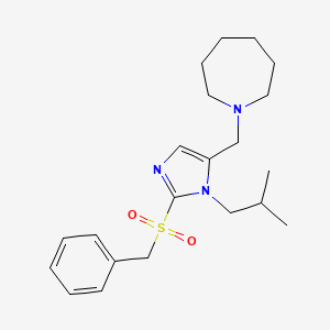 molecular formula C21H31N3O2S B3780948 1-[[2-Benzylsulfonyl-3-(2-methylpropyl)imidazol-4-yl]methyl]azepane 