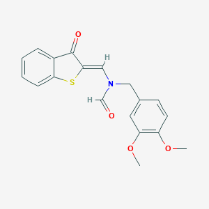 molecular formula C19H17NO4S B378095 N-[(3,4-dimethoxyphenyl)methyl]-N-[(Z)-(3-oxo-1-benzothiophen-2-ylidene)methyl]formamide CAS No. 328035-50-3