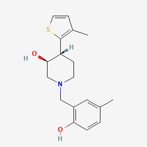 (3S*,4R*)-1-(2-hydroxy-5-methylbenzyl)-4-(3-methyl-2-thienyl)piperidin-3-ol