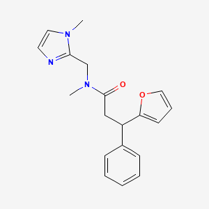 molecular formula C19H21N3O2 B3780971 3-(2-furyl)-N-methyl-N-[(1-methyl-1H-imidazol-2-yl)methyl]-3-phenylpropanamide 