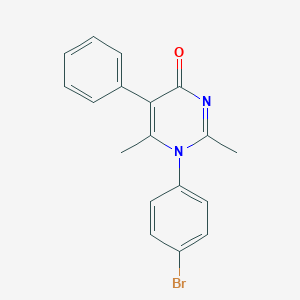 molecular formula C18H15BrN2O B378098 1-(4-bromophenyl)-2,6-dimethyl-5-phenyl-4(1H)-pyrimidinone CAS No. 302812-34-6