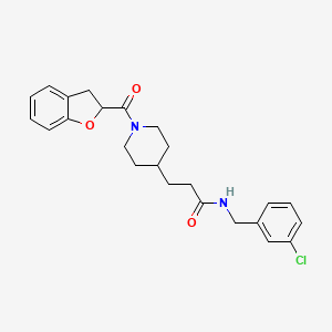 molecular formula C24H27ClN2O3 B3780981 N-(3-chlorobenzyl)-3-[1-(2,3-dihydro-1-benzofuran-2-ylcarbonyl)-4-piperidinyl]propanamide 