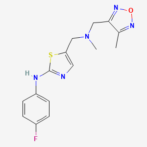 N-(4-fluorophenyl)-5-({methyl[(4-methyl-1,2,5-oxadiazol-3-yl)methyl]amino}methyl)-1,3-thiazol-2-amine