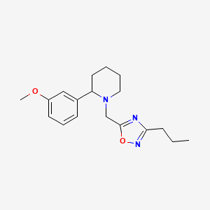 molecular formula C18H25N3O2 B3780993 2-(3-methoxyphenyl)-1-[(3-propyl-1,2,4-oxadiazol-5-yl)methyl]piperidine 