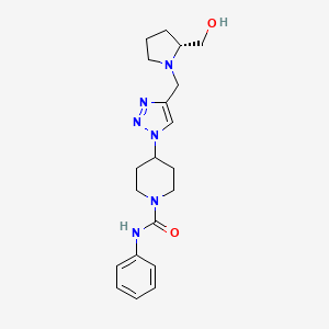 molecular formula C20H28N6O2 B3781024 4-(4-{[(2R)-2-(hydroxymethyl)pyrrolidin-1-yl]methyl}-1H-1,2,3-triazol-1-yl)-N-phenylpiperidine-1-carboxamide 