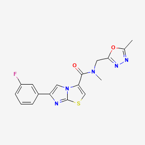 6-(3-fluorophenyl)-N-methyl-N-[(5-methyl-1,3,4-oxadiazol-2-yl)methyl]imidazo[2,1-b][1,3]thiazole-3-carboxamide