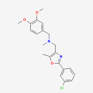 molecular formula C21H23ClN2O3 B3781028 1-[2-(3-chlorophenyl)-5-methyl-1,3-oxazol-4-yl]-N-(3,4-dimethoxybenzyl)-N-methylmethanamine 