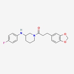 molecular formula C21H23FN2O3 B3781034 1-[3-(1,3-benzodioxol-5-yl)propanoyl]-N-(4-fluorophenyl)-3-piperidinamine 