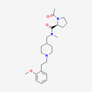 (2S)-1-acetyl-N-[[1-[2-(2-methoxyphenyl)ethyl]piperidin-4-yl]methyl]-N-methylpyrrolidine-2-carboxamide