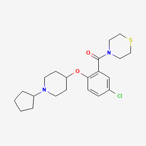 molecular formula C21H29ClN2O2S B3781050 4-{5-chloro-2-[(1-cyclopentyl-4-piperidinyl)oxy]benzoyl}thiomorpholine 