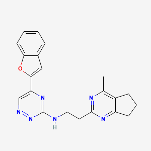 5-(1-benzofuran-2-yl)-N-[2-(4-methyl-6,7-dihydro-5H-cyclopenta[d]pyrimidin-2-yl)ethyl]-1,2,4-triazin-3-amine