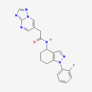 N-[1-(2-fluorophenyl)-4,5,6,7-tetrahydro-1H-indazol-4-yl]-2-[1,2,4]triazolo[1,5-a]pyrimidin-6-ylacetamide