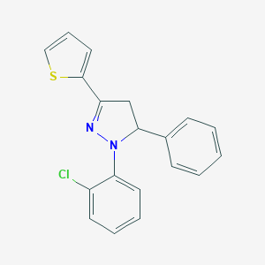 molecular formula C19H15ClN2S B378107 1-(2-chlorophenyl)-5-phenyl-3-(2-thienyl)-4,5-dihydro-1H-pyrazole 