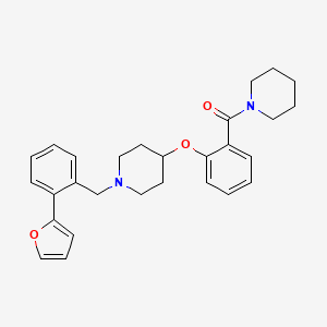 molecular formula C28H32N2O3 B3781097 1-[2-(2-furyl)benzyl]-4-[2-(1-piperidinylcarbonyl)phenoxy]piperidine 