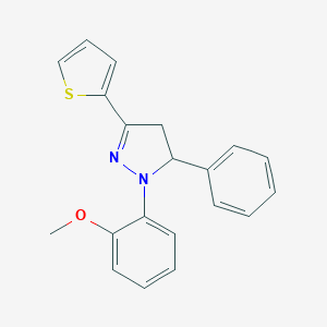 molecular formula C20H18N2OS B378110 1-(2-methoxyphenyl)-5-phenyl-3-(2-thienyl)-4,5-dihydro-1H-pyrazole 