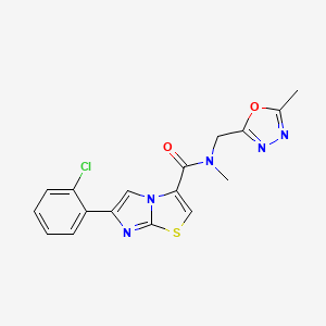 6-(2-chlorophenyl)-N-methyl-N-[(5-methyl-1,3,4-oxadiazol-2-yl)methyl]imidazo[2,1-b][1,3]thiazole-3-carboxamide