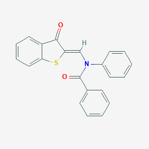 molecular formula C22H15NO2S B378113 N-[(Z)-(3-oxo-1-benzothiophen-2(3H)-ylidene)methyl]-N-phenylbenzamide CAS No. 125654-16-2