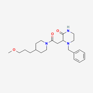 molecular formula C22H33N3O3 B3781133 4-benzyl-3-{2-[4-(3-methoxypropyl)-1-piperidinyl]-2-oxoethyl}-2-piperazinone 