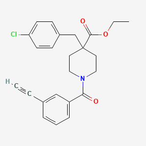 molecular formula C24H24ClNO3 B3781146 ethyl 4-(4-chlorobenzyl)-1-(3-ethynylbenzoyl)-4-piperidinecarboxylate 