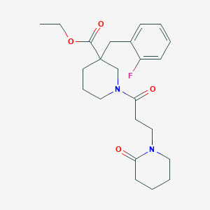 molecular formula C23H31FN2O4 B3781152 ethyl 3-(2-fluorobenzyl)-1-[3-(2-oxo-1-piperidinyl)propanoyl]-3-piperidinecarboxylate 