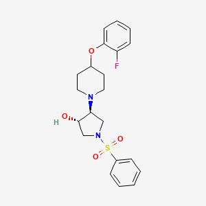 (3S,4S)-1-(benzenesulfonyl)-4-[4-(2-fluorophenoxy)piperidin-1-yl]pyrrolidin-3-ol