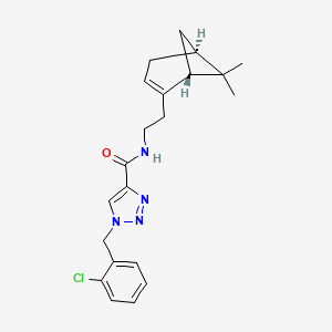 molecular formula C21H25ClN4O B3781170 1-[(2-chlorophenyl)methyl]-N-[2-[(1R,5S)-6,6-dimethyl-2-bicyclo[3.1.1]hept-2-enyl]ethyl]triazole-4-carboxamide 