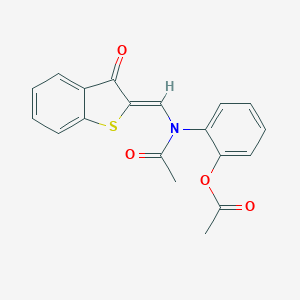 2-{acetyl[(Z)-(3-oxo-1-benzothiophen-2(3H)-ylidene)methyl]amino}phenyl acetate